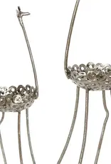 Swahili African Modern Tabletop Recycled Metal Giraffe Planters - Large