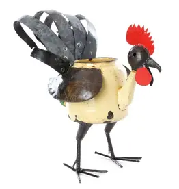 Swahili African Modern Recycled Teapot Rooster - Small