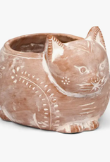 Ten Thousand Villages Crouching Cat Planter