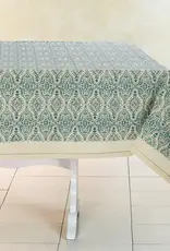 Sustainable Threads Hand Block Printed Cotton Tablecloth - Motifs Fog 60" X 60"