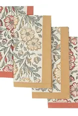 Sustainable Threads Bloom Sienna Block Print Cotton Napkins  - Set of 4