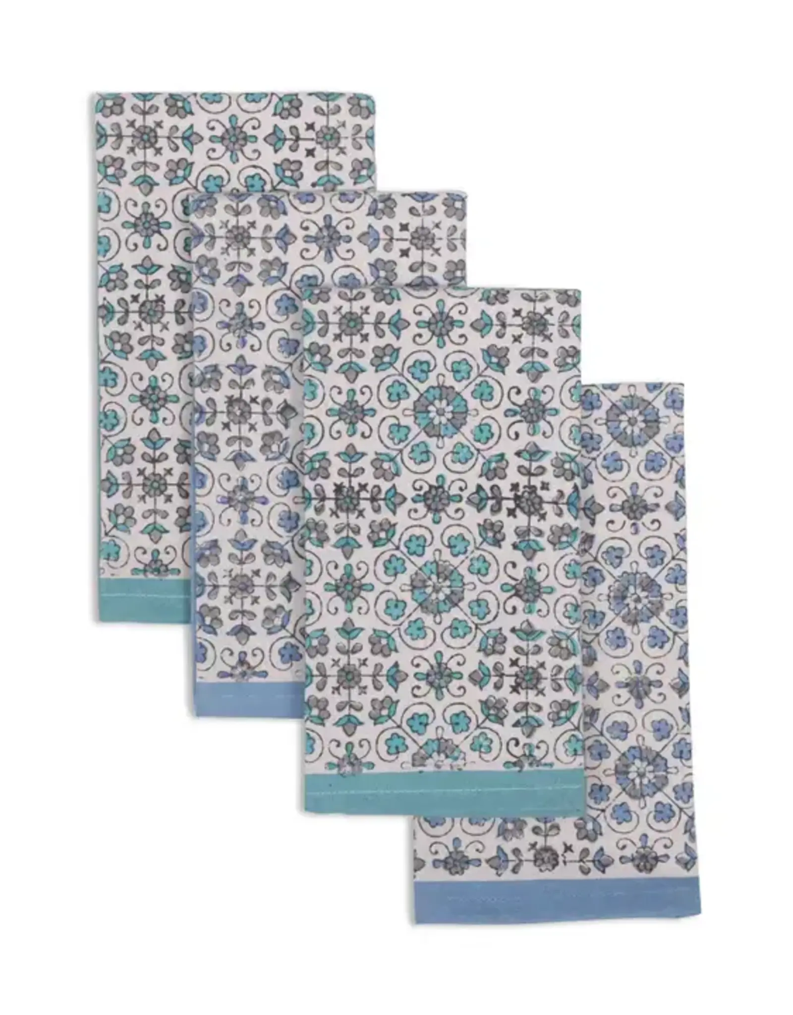 Sustainable Threads Lily Waters Hand Block Cotton Napkins  - Set of 4