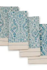 Sustainable Threads Motifs Fog Hand Block Cotton Napkins  - Set of 4