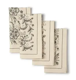 Sustainable Threads Ivy Slate Hand Block Cotton Napkins - Set of 4