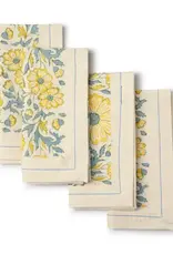 Sustainable Threads Bloom Wheat Hand Block Cotton Napkins - Set of 4