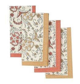 Sustainable Threads Ivy Sienna Hand Block Printed Cotton Napkins - Set of 4