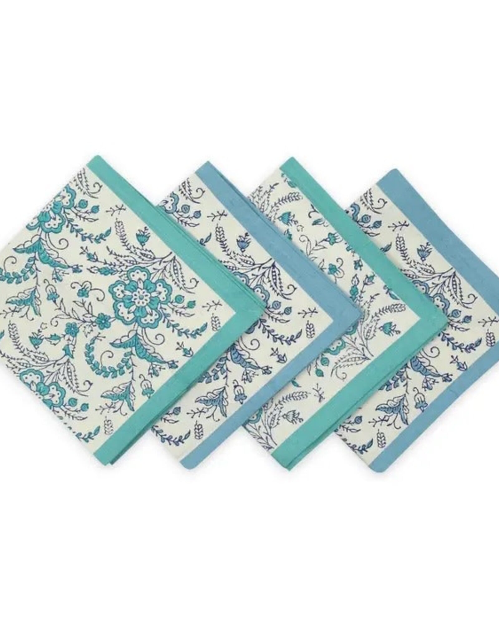 Sustainable Threads Ivy Waters Hand Block Printed Cotton Napkins - Set of 4