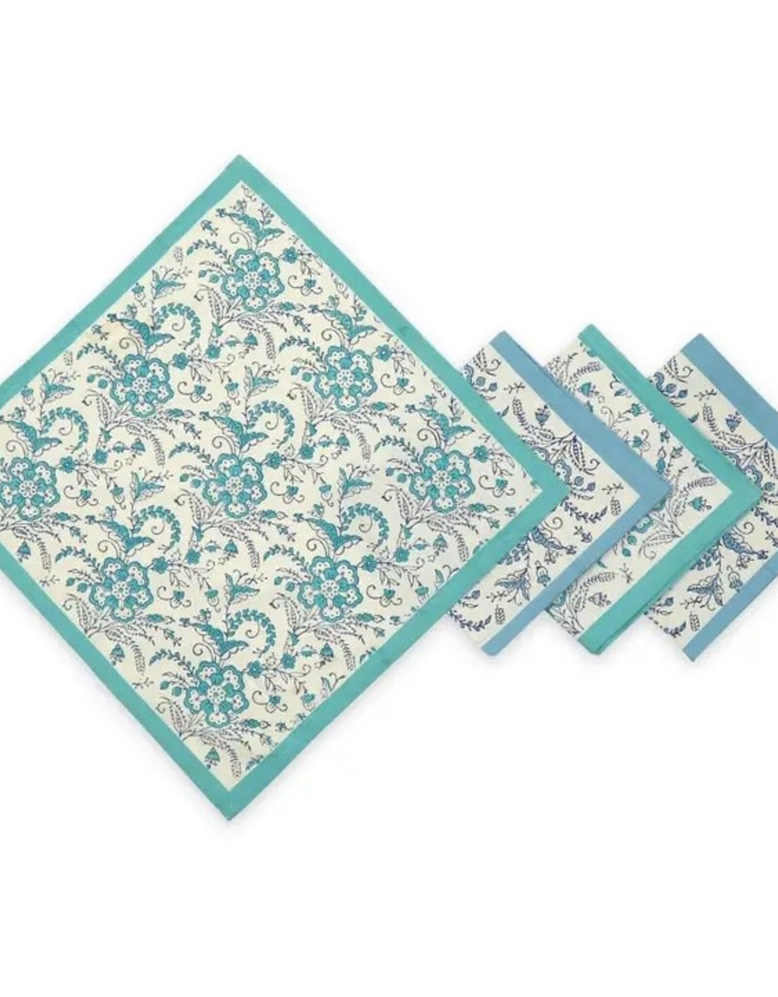 Sustainable Threads Ivy Waters Hand Block Printed Cotton Napkins - Set of 4