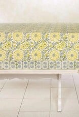 Sustainable Threads Hand Block Printed Cotton Tablecloth - Bloom Wheat 60" X 60"