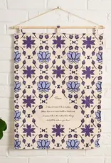Ten Thousand Villages Lotus Peace Poem Wall Hanging