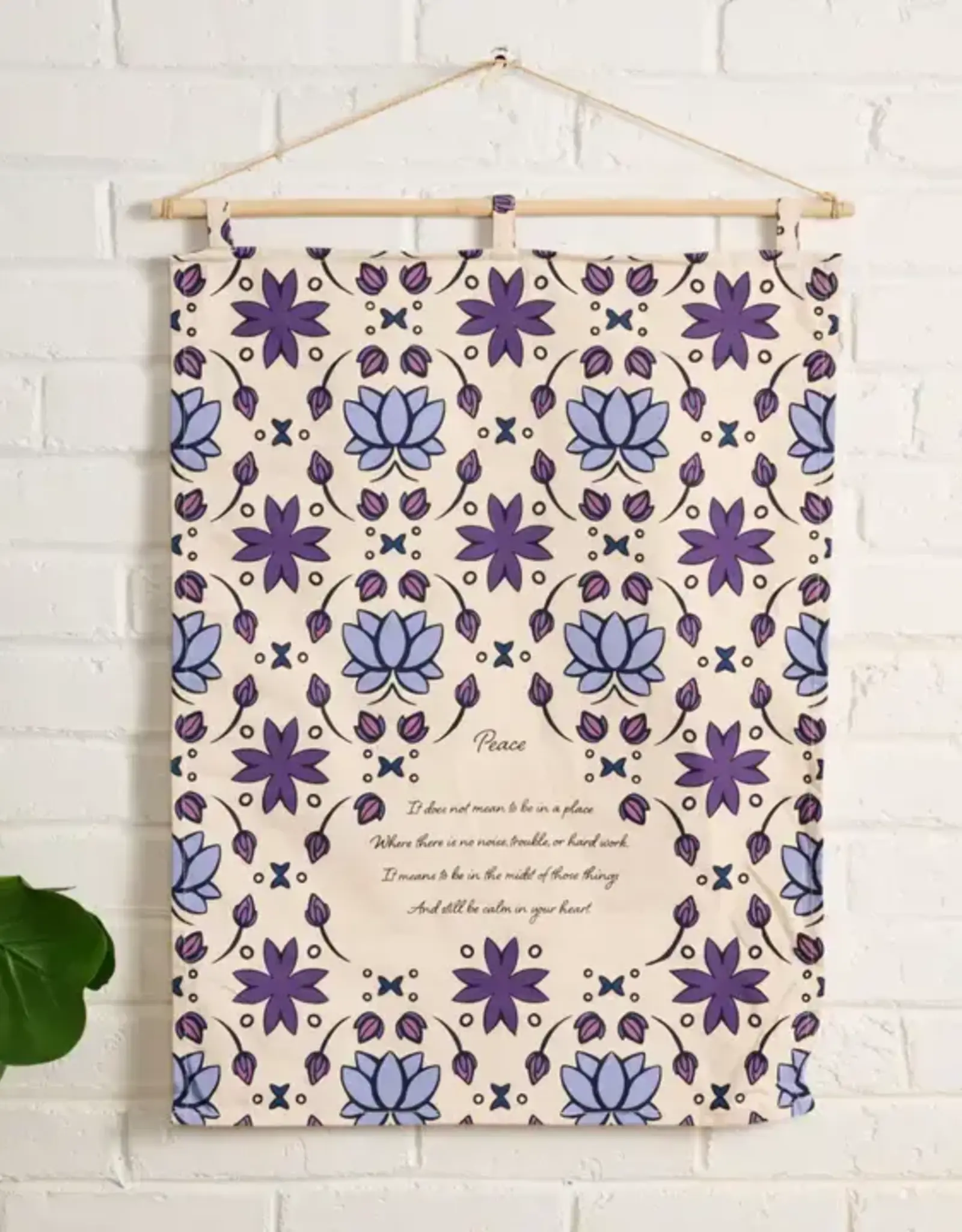 Ten Thousand Villages Lotus Peace Poem Wall Hanging