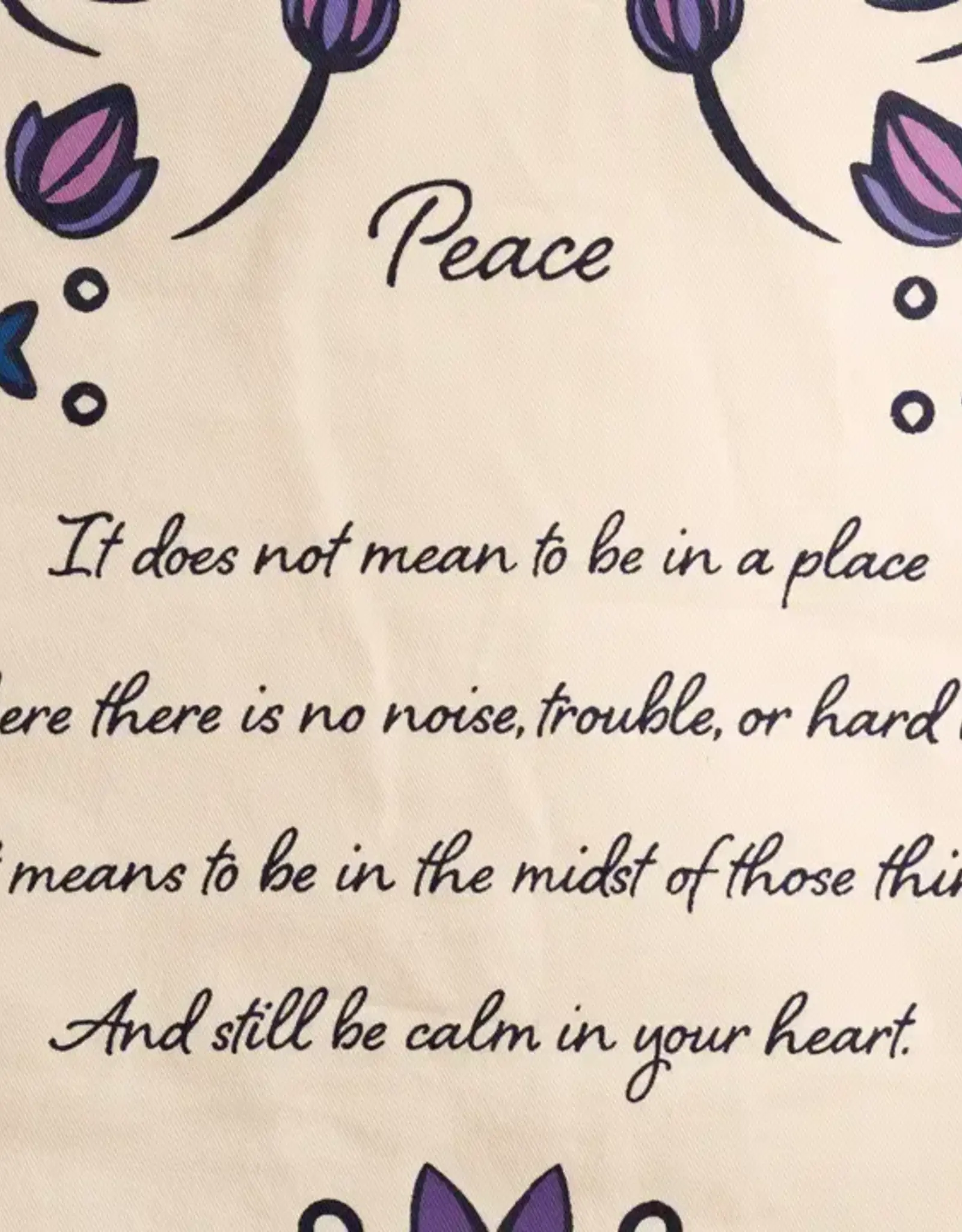 Ten Thousand Villages Lotus Peace Poem Wall Hanging