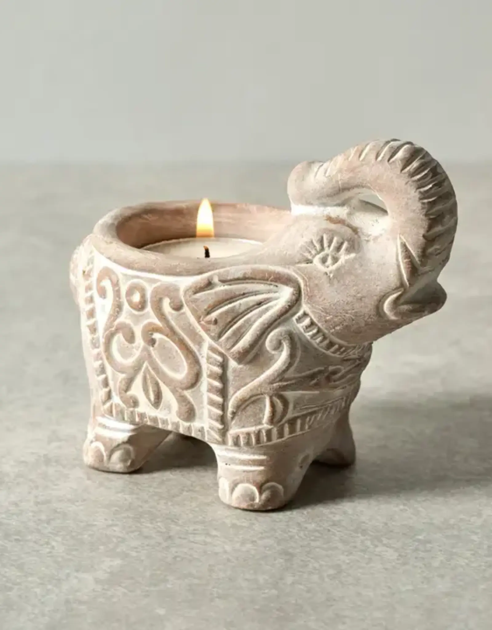 Ten Thousand Villages Terracotta Elephant Candleholder