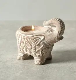 Ten Thousand Villages Terracotta Elephant Candleholder