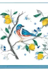 Quilling Card Quilled Bluebird with Lemons & Blueberries  Card