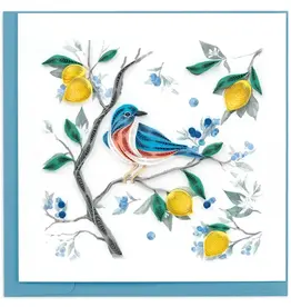 Quilling Card Quilled Bluebird with Lemons & Blueberries  Card