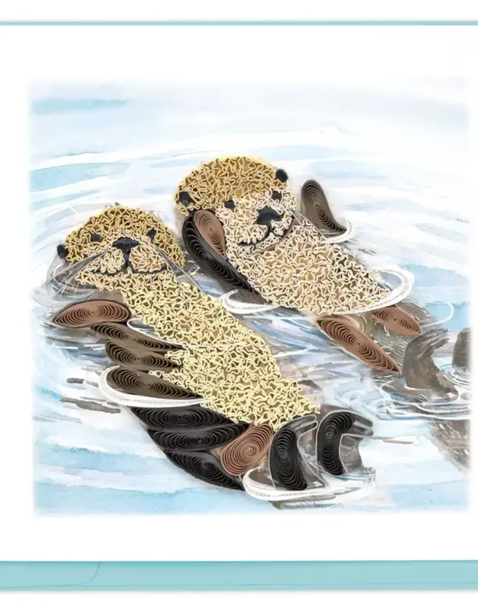 Quilling Card Quilled Hugging Otters Card