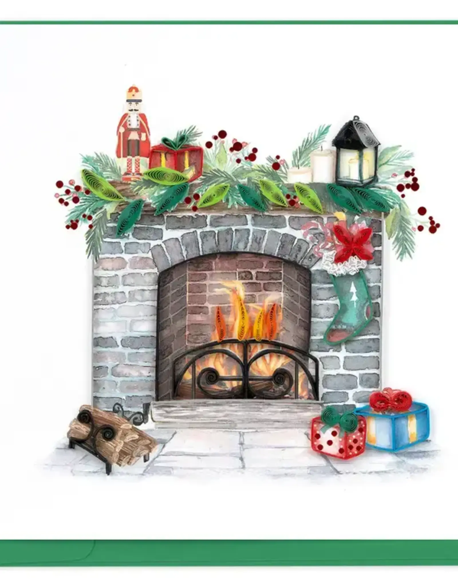 Quilling Card Quilled Cozy Holiday Fireplace Card