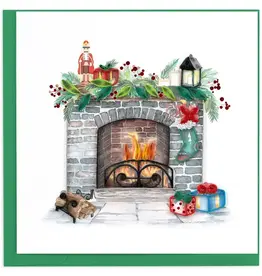 Quilling Card Quilled Cozy Holiday Fireplace Card
