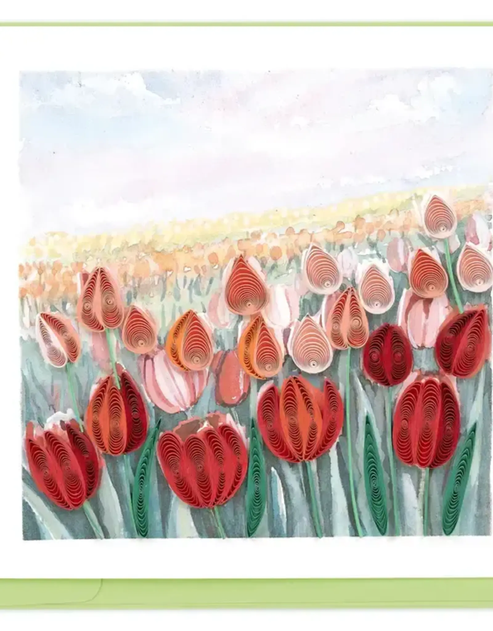 Quilling Card Quilled Tulip Field Card