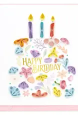 Quilling Card Quilled Floral Birthday Cake Card