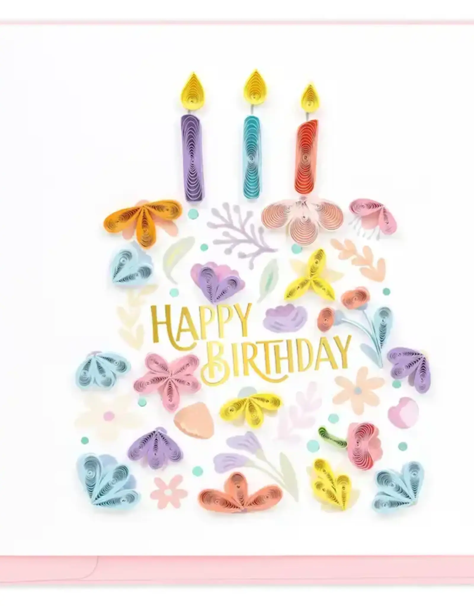 Quilling Card Quilled Floral Birthday Cake Card