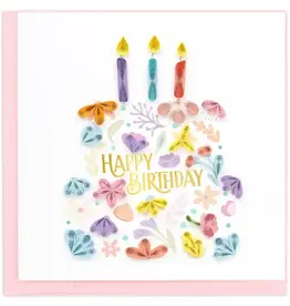 Quilling Card Quilled Floral Birthday Cake Card