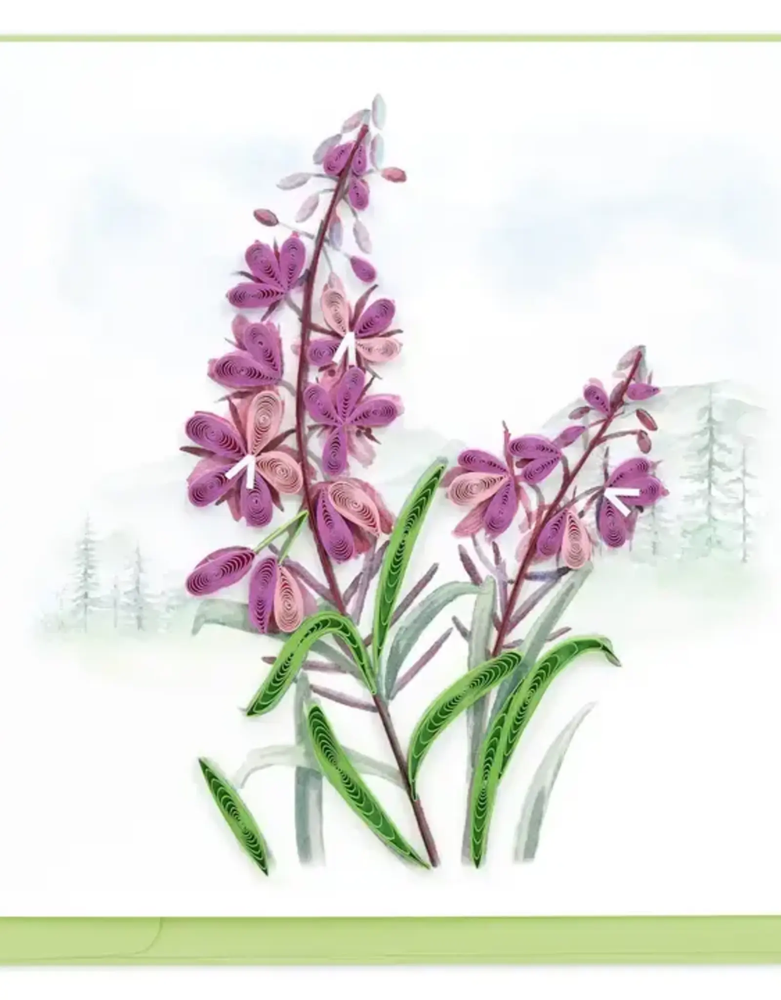 Quilling Card Quilled Alaskan Fireweed Wildflowers Card
