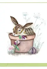 Quilling Card Quilled Bunny in Flower Pot Card