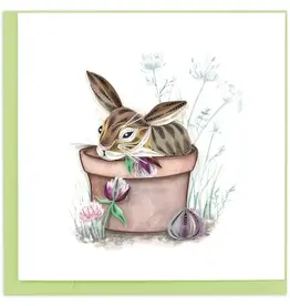 Quilling Card Quilled Bunny in Flower Pot Card
