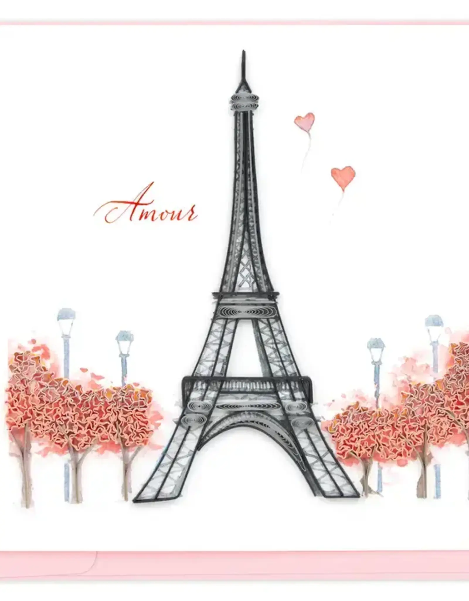Quilling Card Quilled Eiffel Tower Love (French) Card