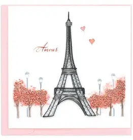 Quilling Card Quilled Eiffel Tower Love (French) Card