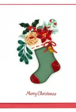 Quilling Card Quilled Christmas Stocking Bouquet Card