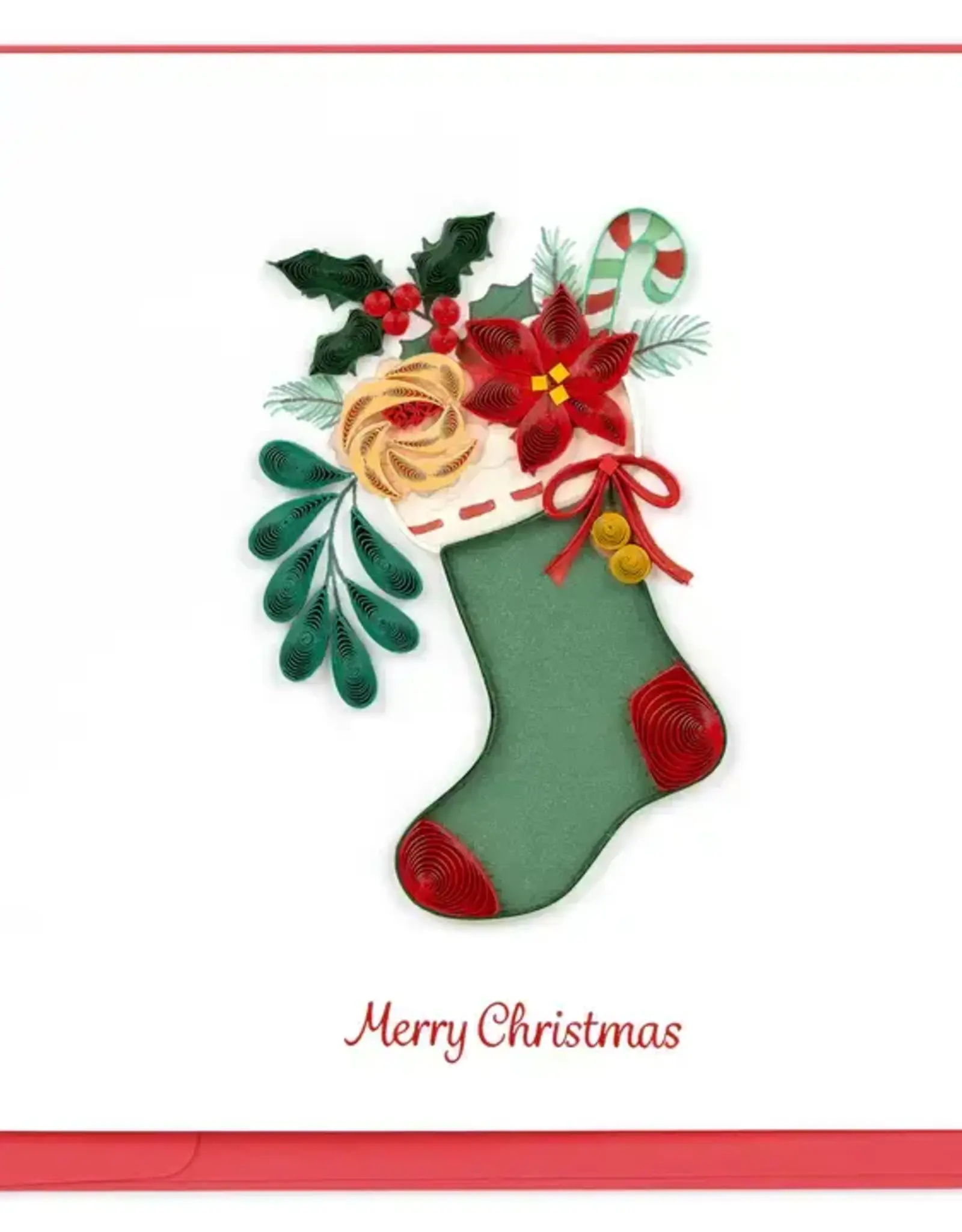 Quilling Card Quilled Christmas Stocking Bouquet Card