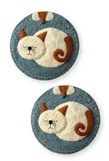 Ganesh Himal Cat & Mouse Felt Trivet