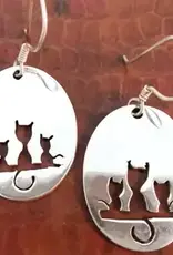 Ganesh Himal Handcrafted Sterling Silver Cat Earrings