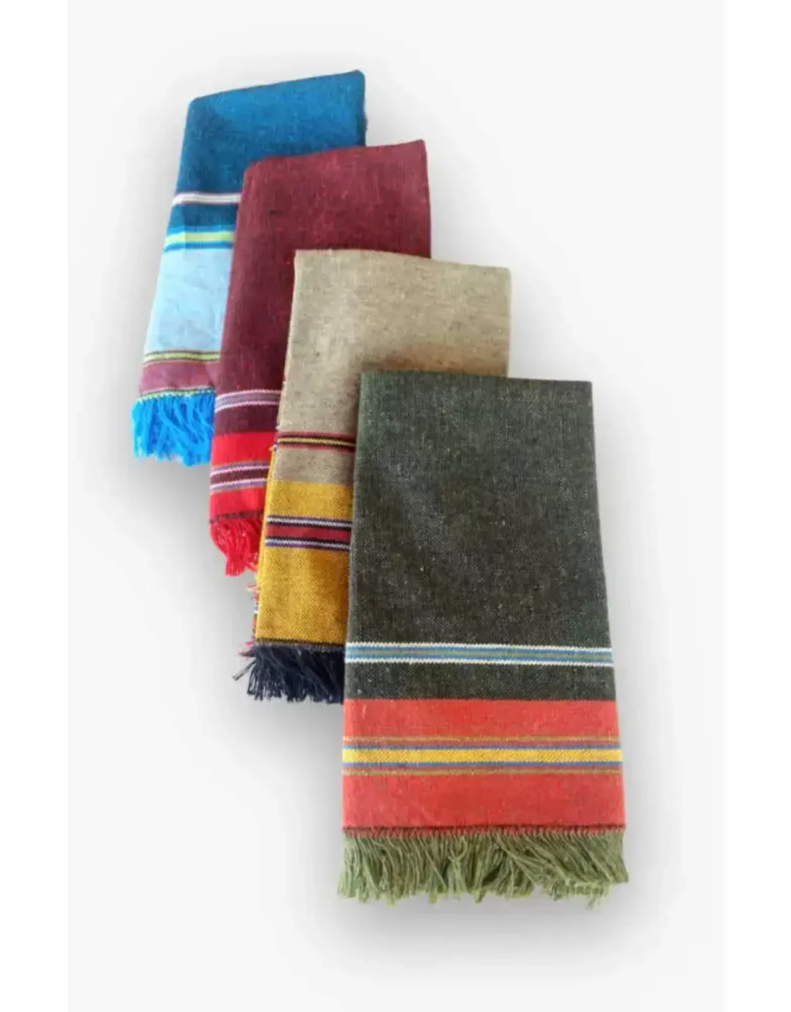 Ganesh Himal Cotton Fringe Napkin with Stripes - Assorted