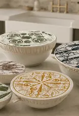 Halo Dish Covers Halo Bowl Cover Farm to Table Print  - Small Set of 3