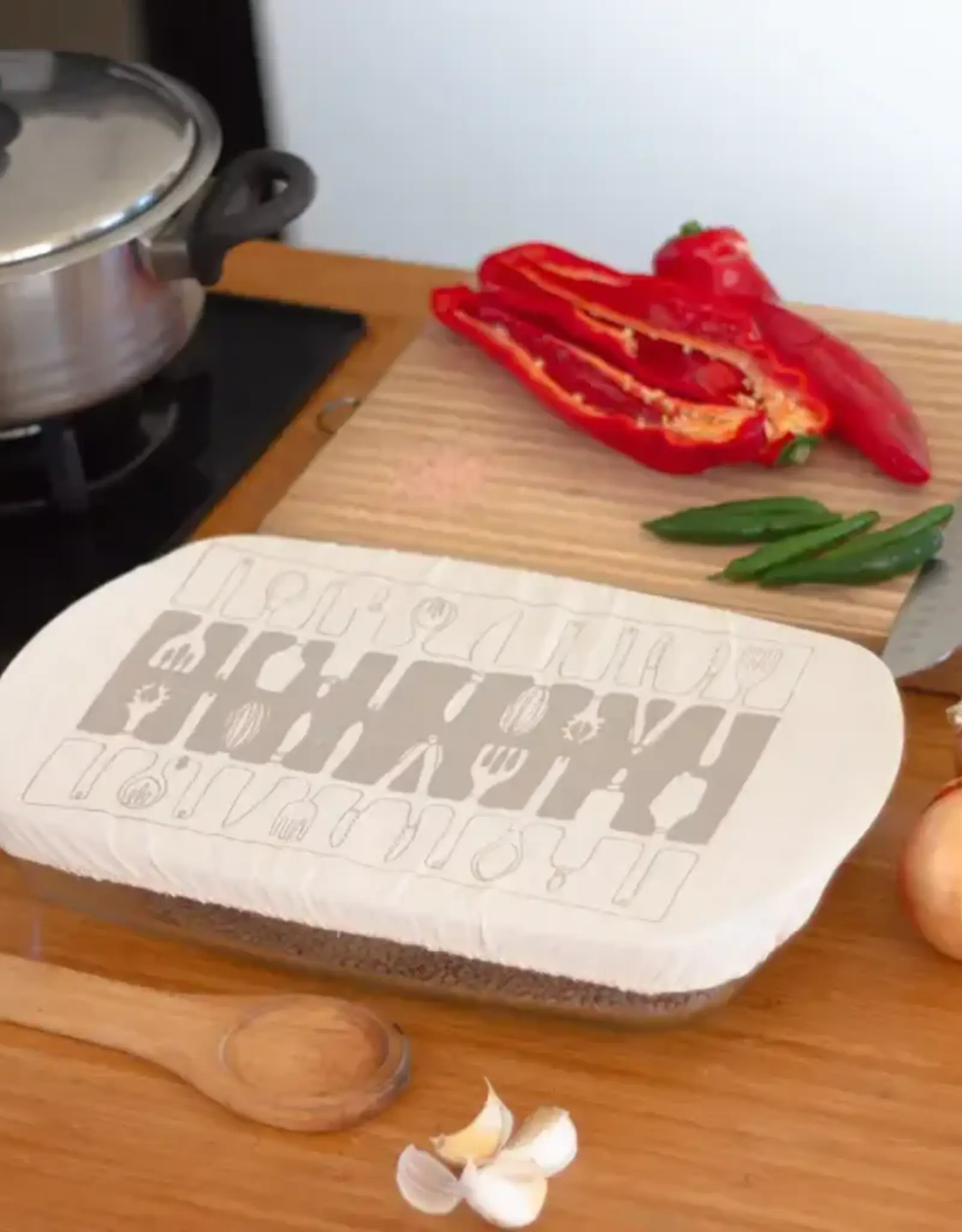 Halo Dish Covers Halo Dish and Casserole Cover Utensils Print  - Rectangle