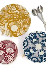 Halo Dish Covers Halo Bowl Cover Paradise Crimson Langeveldt  - Large Set of 3