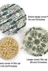 Halo Dish Covers Halo Bowl Cover Farm to Table Print  - Large Set of 3