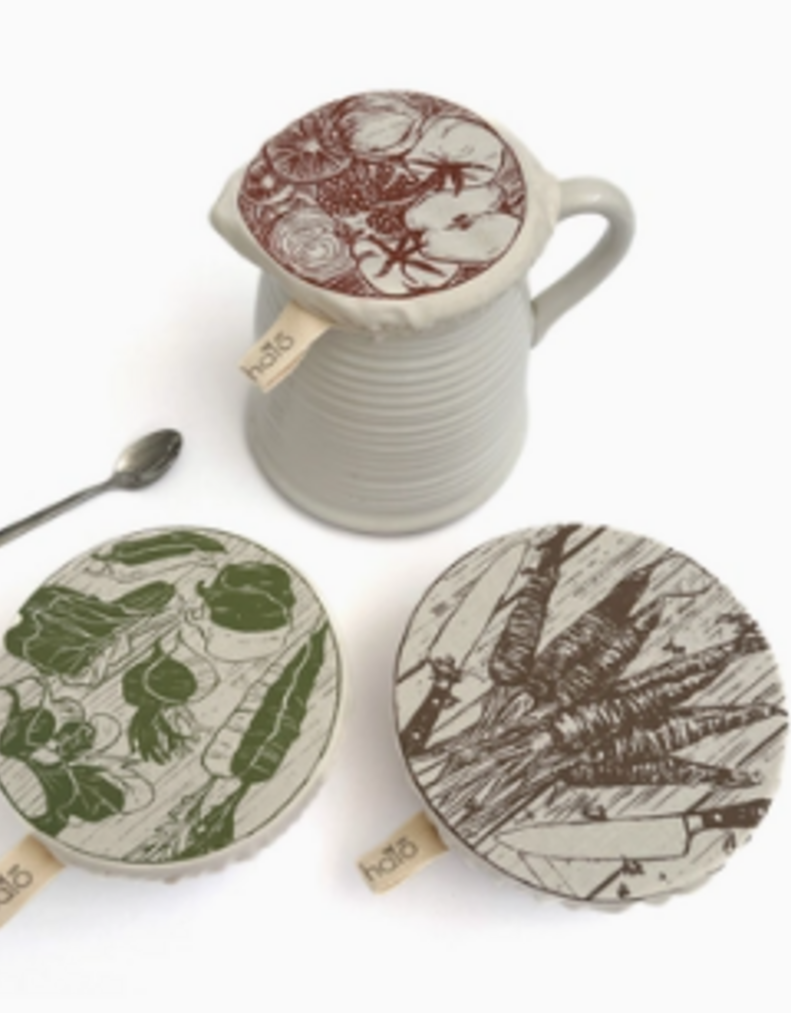Halo Dish Covers Halo Bowl Cover Farm to Table Print  - Small Set of 3