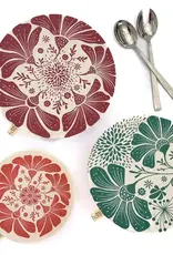 Halo Dish Covers Halo Bowl Cover Retrobloom Print  - Large Set of 3