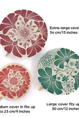 Halo Dish Covers Halo Bowl Cover Retrobloom Print  - Large Set of 3