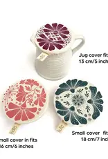 Halo Dish Covers Halo Bowl Cover Retrobloom Print  - Small Set of 3