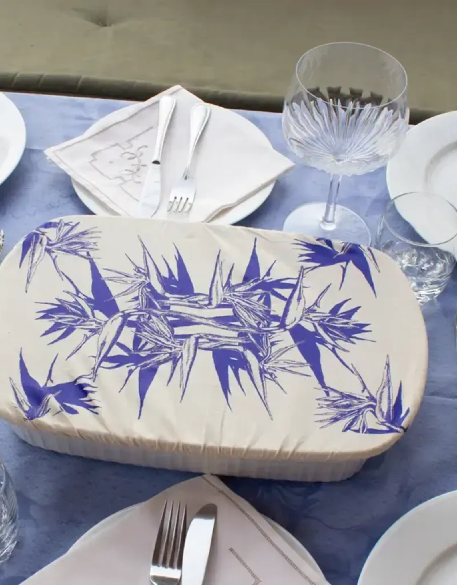 Halo Dish Covers Halo Bowl Cover Flower Print  - Rectangle Cover