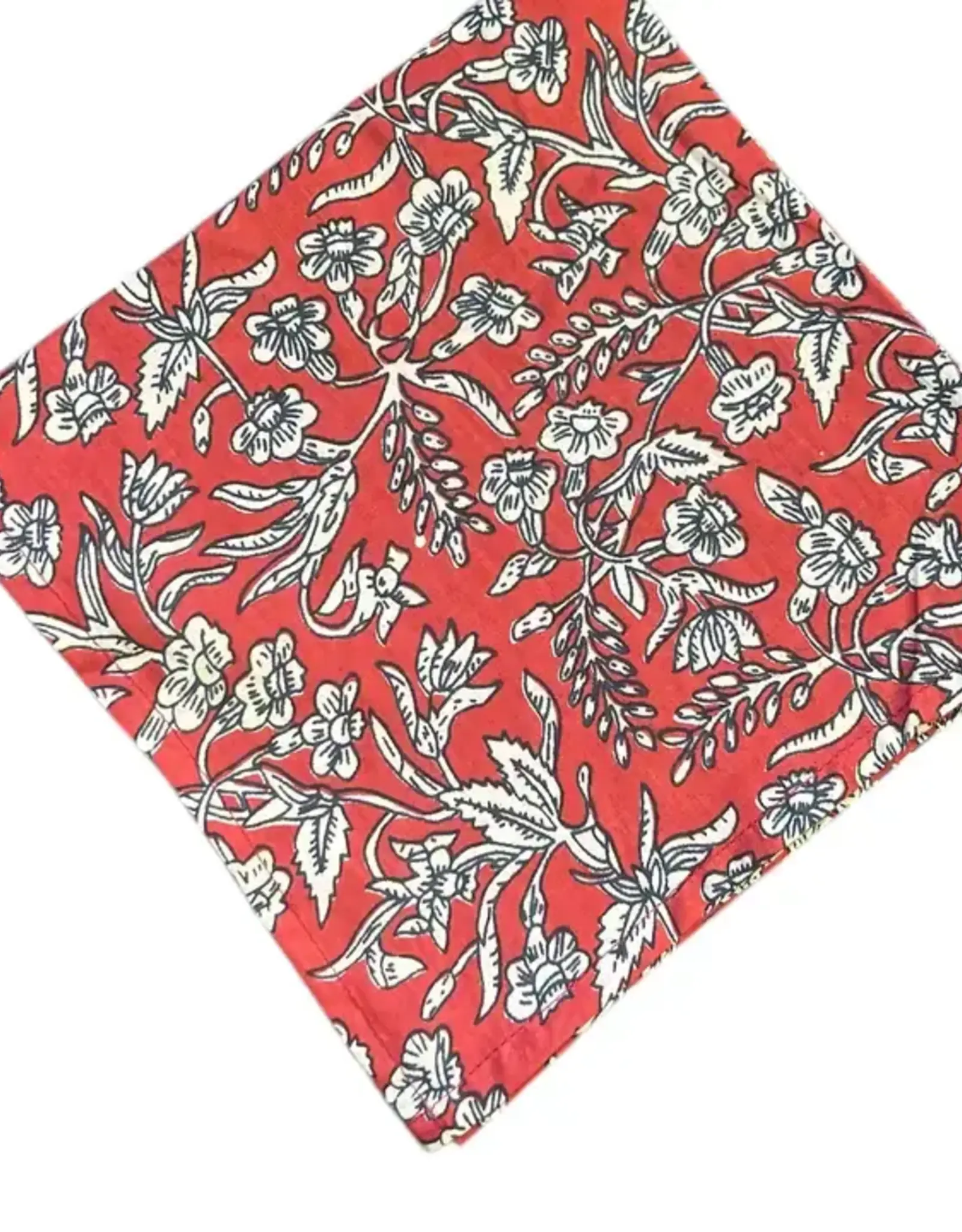Hopes Unlimited Printed Cotton Napkins Red Floral