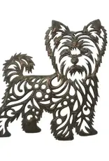 Papillon Yorkie Steel Drum Wall Art