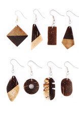 Minga Fair Trade Geometric Coconut Form Earrings (Assorted)