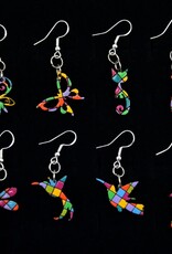Minga Fair Trade Bright Carved Wood Earrings (Assorted)